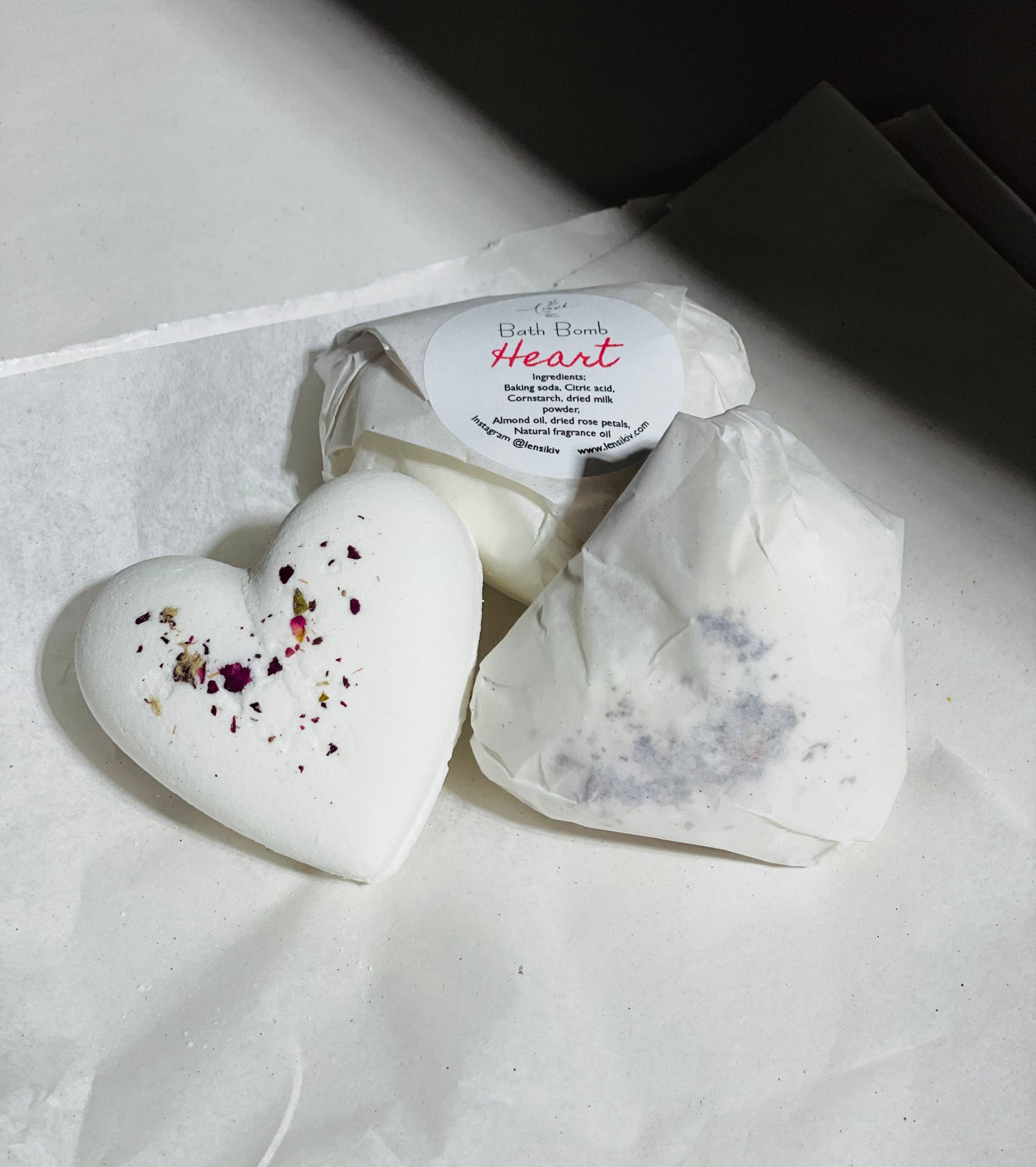 Organic Rose Heart Bath Bomb by Lensik I&V – Maine Yarn & Fiber Supply