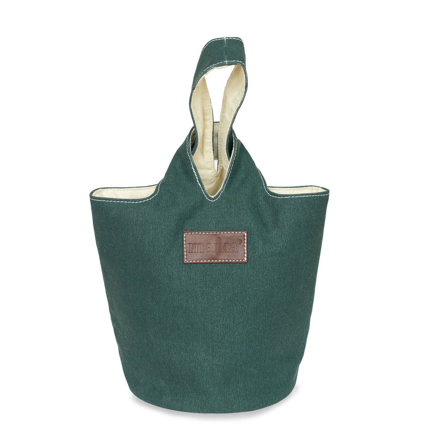 Loop Tote in Waxed Hunter Green from Maika