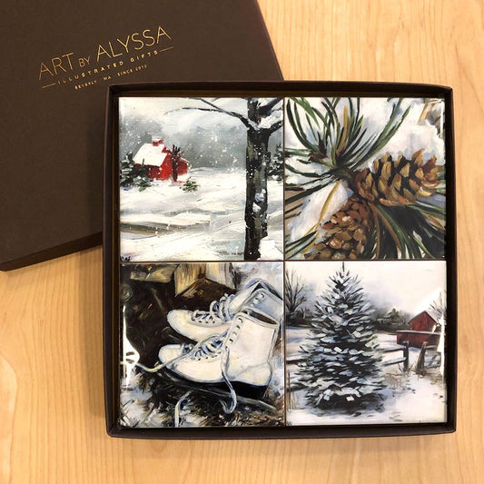 Winter Coaster Set by Art by Alyssa