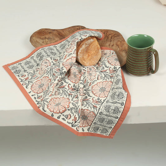 BLOOM EARTH - Block Printed Fair Trade Cotton Kitchen Towel from Sustainable Threads - Maine Yarn & Fiber Supply