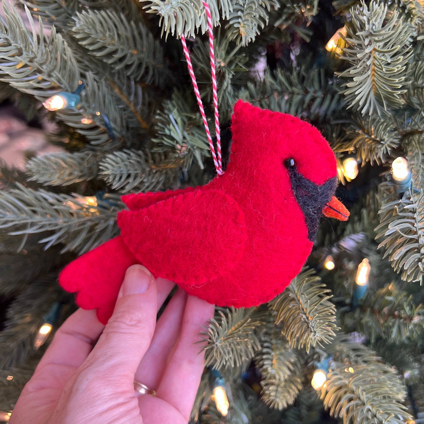 Large Cardinal Felt Wool Ornament from Ornaments 4 Orphans