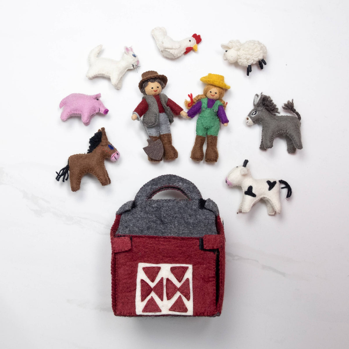 Red Barn Farmhouse Set with Dolls from The Winding Road