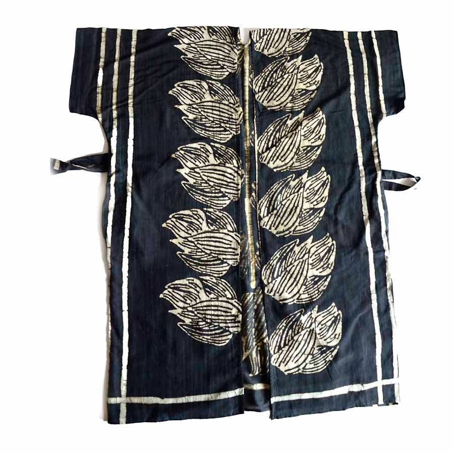 Jungle Black Lounge Kimono/Robe Beach Coverup by Ichcha - Maine Yarn & Fiber Supply