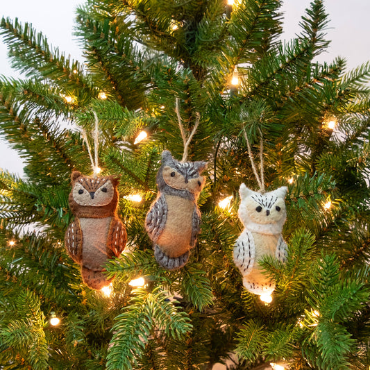 Owl Holiday Ornaments by The Winding Road