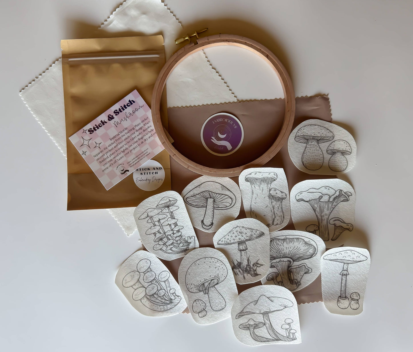 Mushroom Stick & Stitch Pack by Embroider Me Wicked