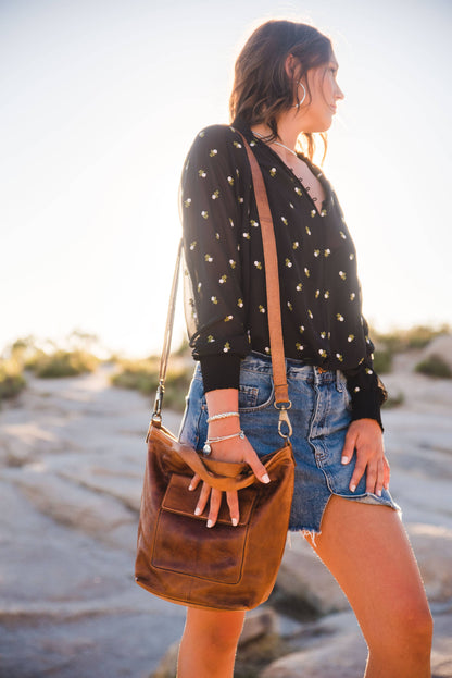 Bianca Handcrafted Leather Tote/Crossbody Bag by Latico Leathers - Maine Yarn & Fiber Supply