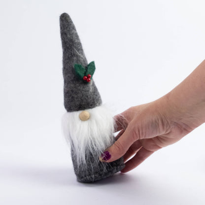 Felt Grey Gnome Christmas Decor from The Winding Road