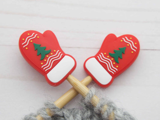 Christmas Mittens Stitch Stoppers from Fox & Pine Stitches