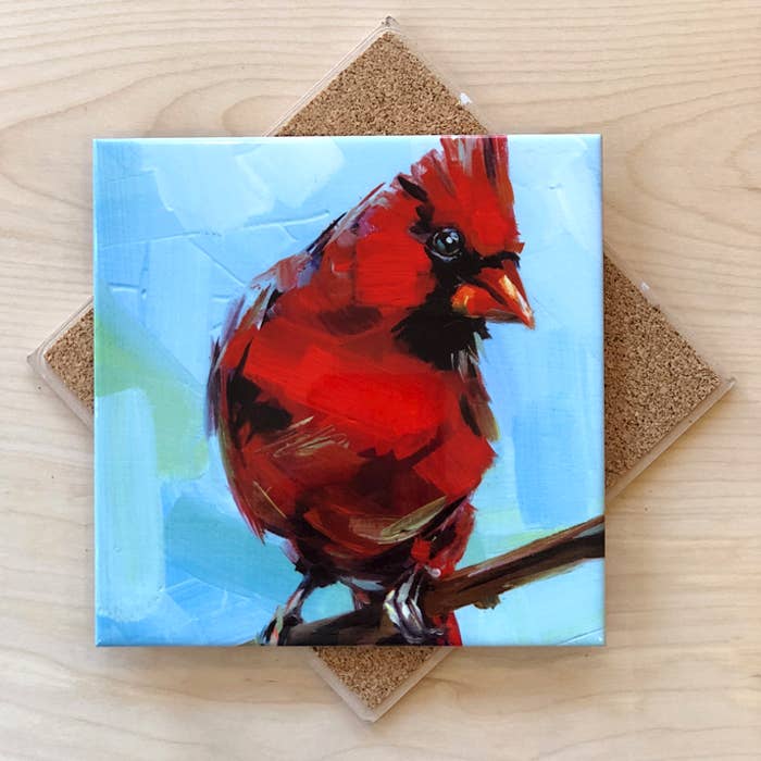 Summer Cardinal Trivet by Art by Alyssa
