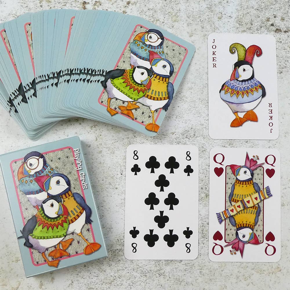 Woolly Puffins Playing Cards from Emma Ball Ltd