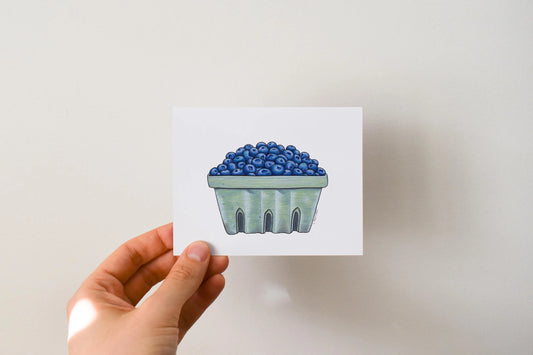 Blueberry Quart - Greeting Card by 3 Legged Dog Ink - Maine Yarn & Fiber Supply