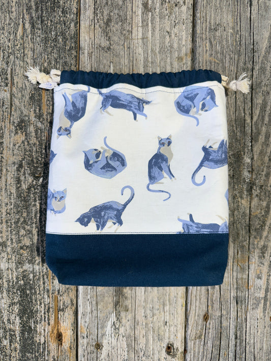 Catnap Small Drawstring Bag by Katrinka Nova Designs