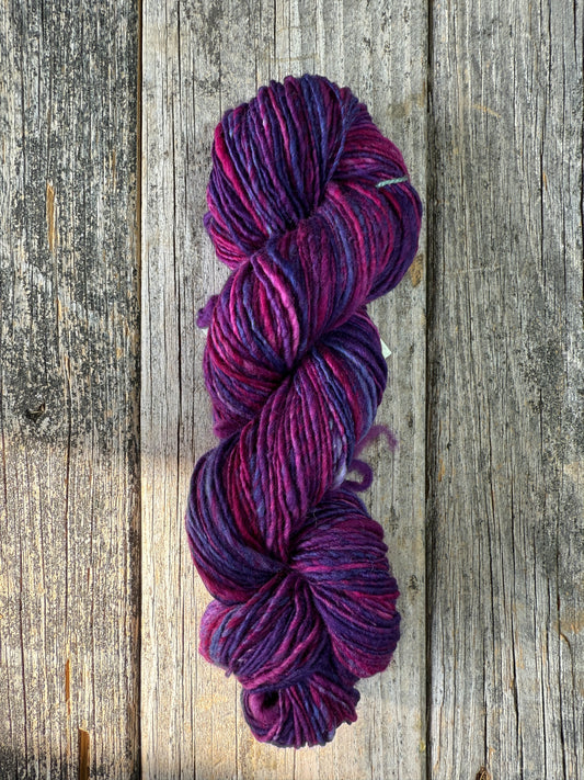 Hand Dyed and Spun Polwarth 3.9oz “Very Berry”