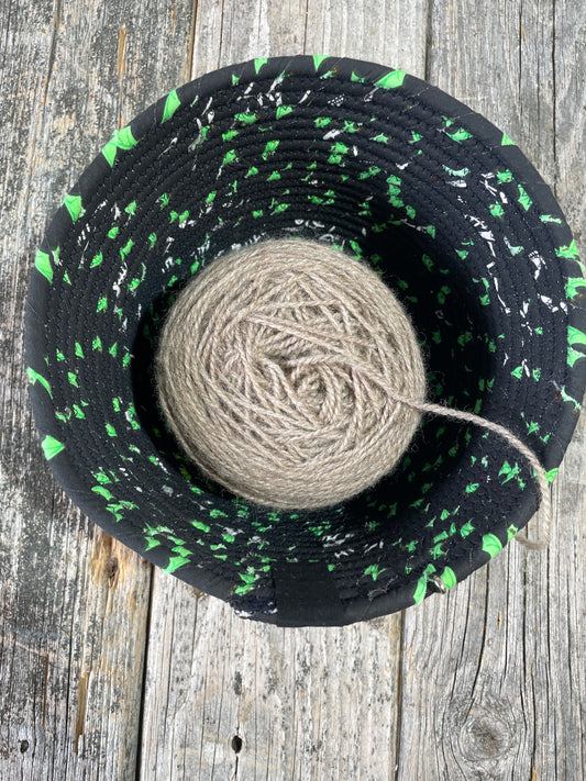 Bats! oh oh aah - Handmade Fabric/Rope Project Bowls by TkPomroy/The Wooly Ghost