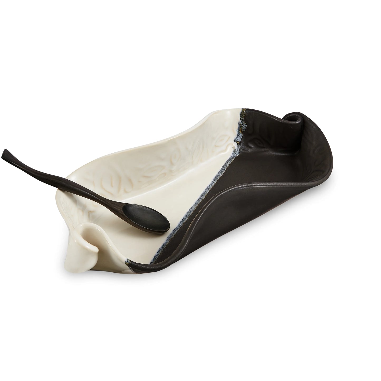 Asparagus Dish with Rosewood Spoon from Hilborn Pottery Design