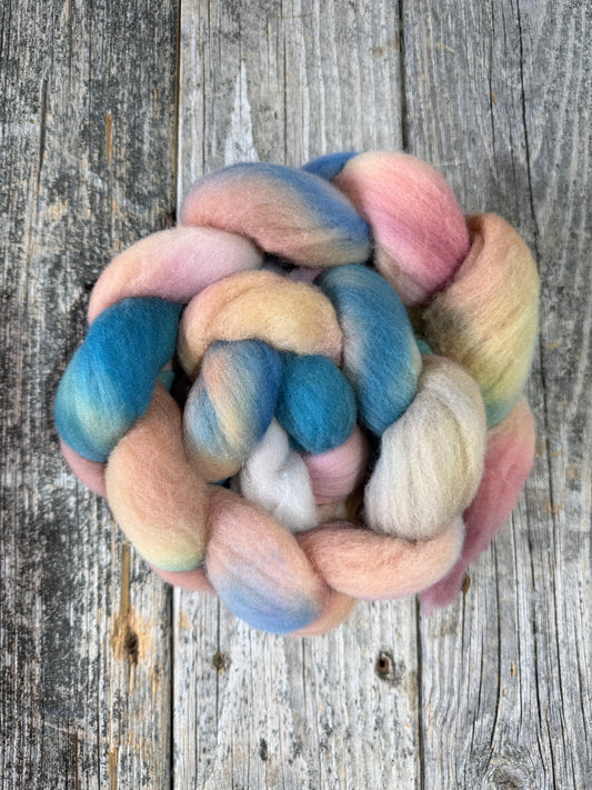 Hand Dyed by Bristol Ivy Targhee Top Braid ~4oz