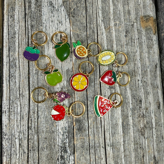 Enamel Fruit Stitch Marker Jam Jar Set - Maine Yarn & Fiber Supply