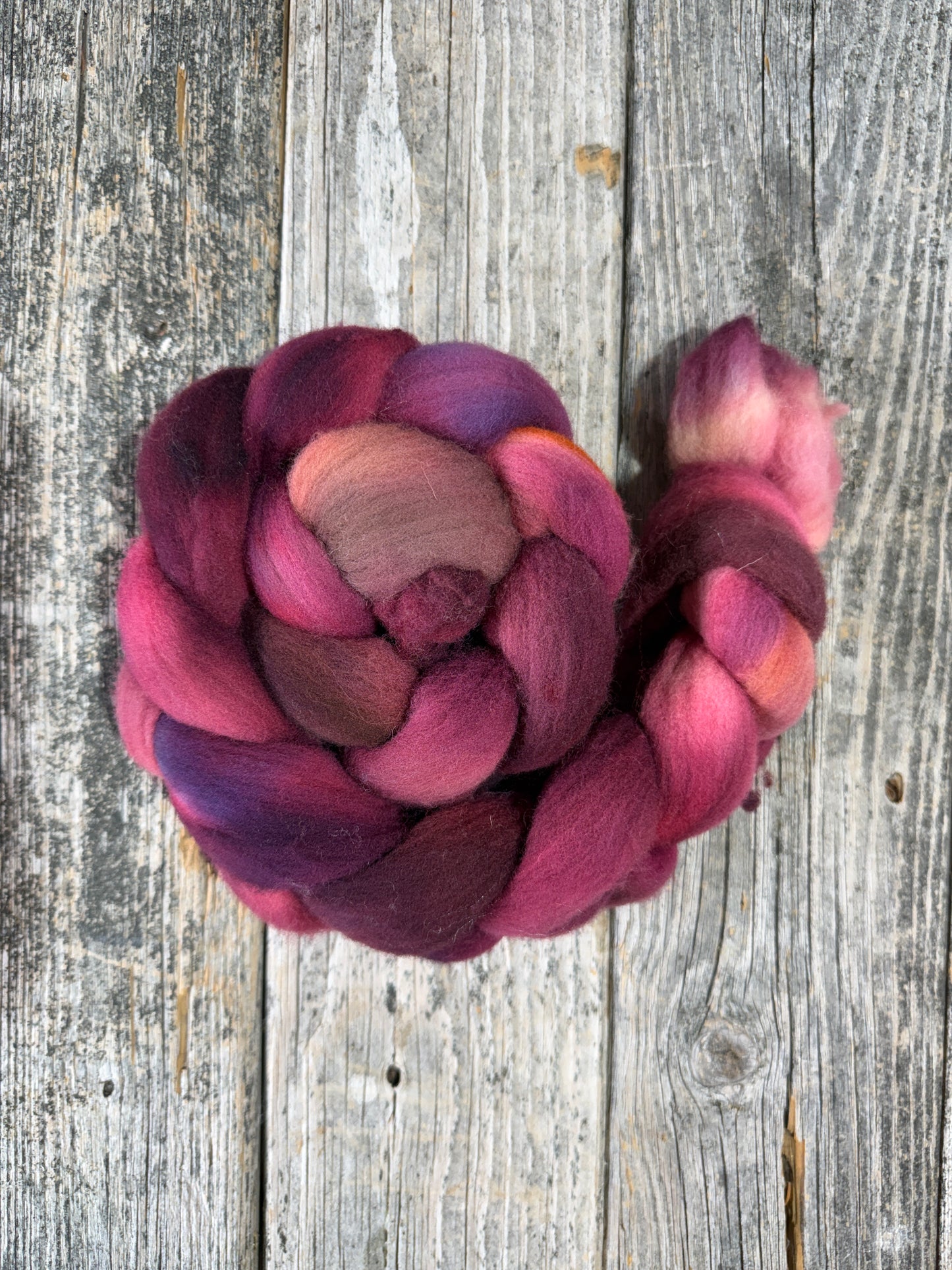 Hand Dyed by Bristol Ivy Targhee Top Braid 4oz