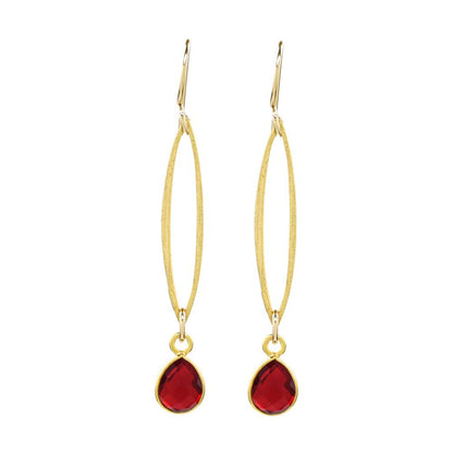 Marquis Garnet Quartz and Gold Vermeil Earrings and Necklace by Sonoma Art Works