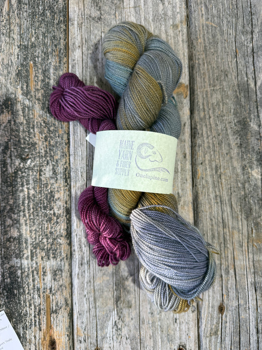 Eastport: Pelinor & Cabernet - Riff Shawl Kit