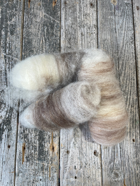 Hand-Dyed and Carded Romney/Coopworth/Border Leicester Batts 5.61oz