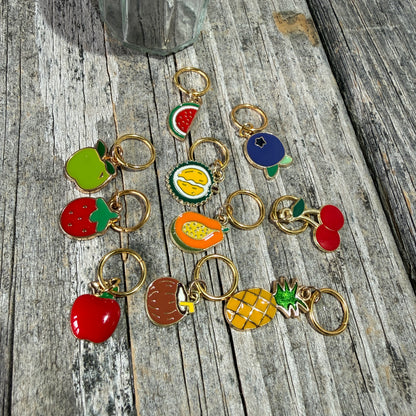 Enamel Fruit Stitch Marker Jam Jar Set - Maine Yarn & Fiber Supply