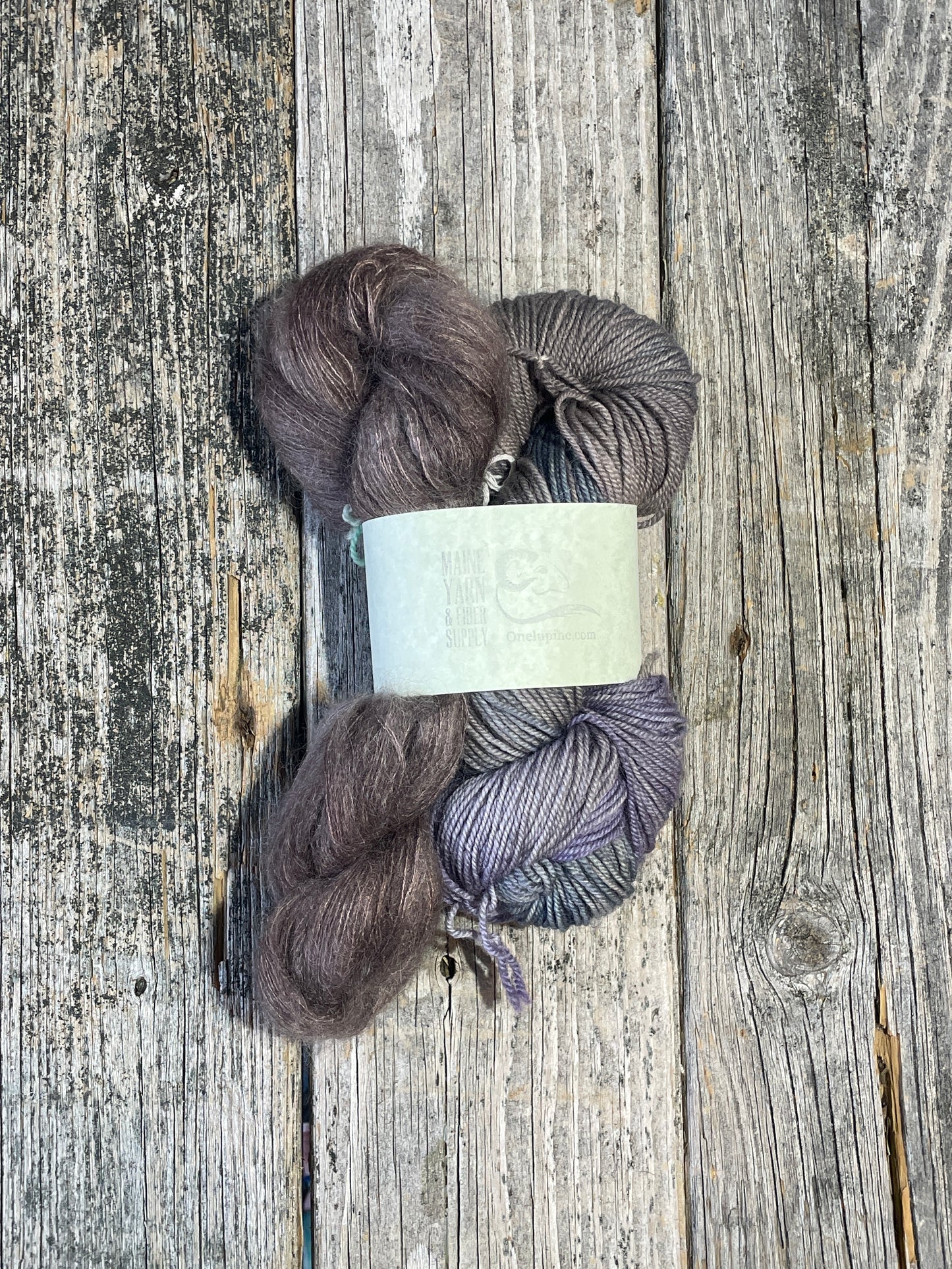 Stillwater: Morel + Sheepscot: Nighthawk - Stillwater Scarf Kit