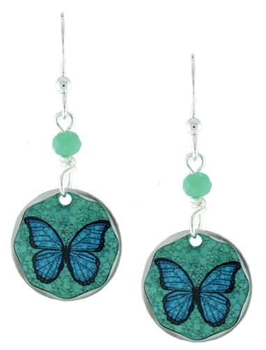 Blue Morph 18in necklace & Earrings by Earth Dreams Jewelry