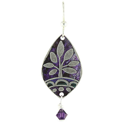 Tree on a Hill Purple Earrings and Necklace by Earth Dreams Jewelry - Maine Yarn & Fiber Supply