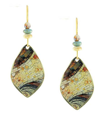 Mosaic Design (Gold) earrings & Necklace by Earth Dreams Jewelry - Maine Yarn & Fiber Supply