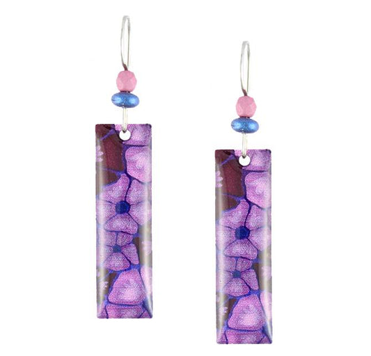 Bright Boho Dangles in Purple & Magenta Earrings by Earth Dreams Jewelry - Maine Yarn & Fiber Supply