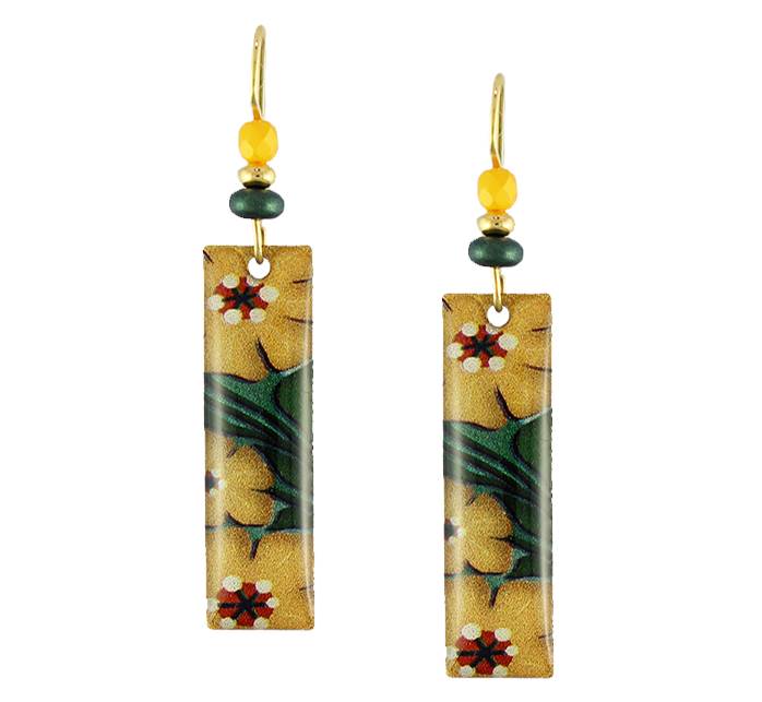 Bright Boho Dangles in Yellow & Green Earrings by Earth Dreams Jewelry - Maine Yarn & Fiber Supply