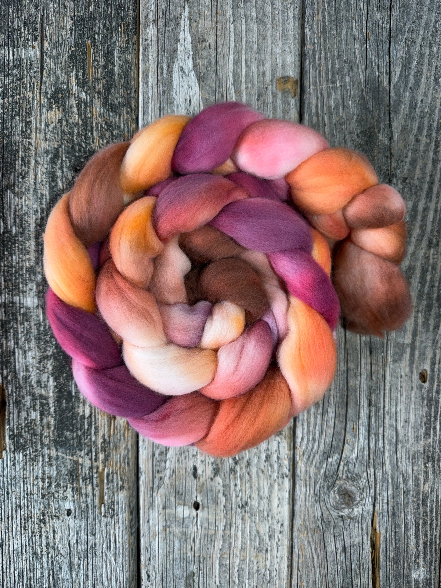 Hand Dyed by Bristol Ivy Merino Top Braid ~6oz