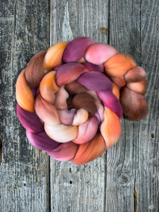 Hand Dyed by Bristol Ivy Merino Top Braid ~6oz