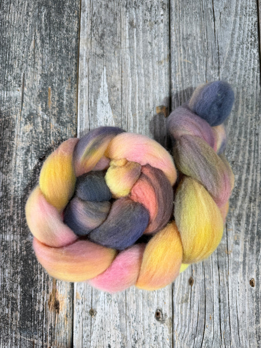 Hand Dyed by Bristol Ivy Targhee Top Braid 4oz