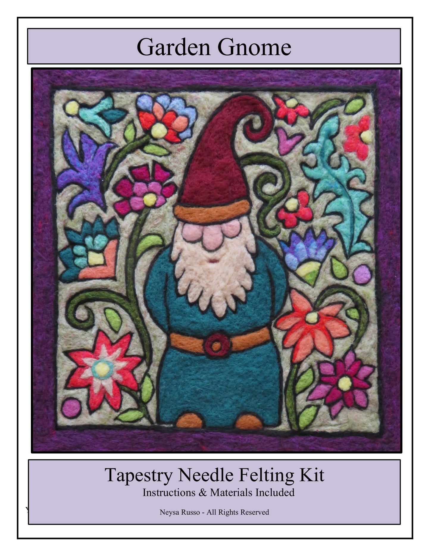 Garden Gnome Tapestry Felting Kit by The Felting Studio (Neysa Russo)