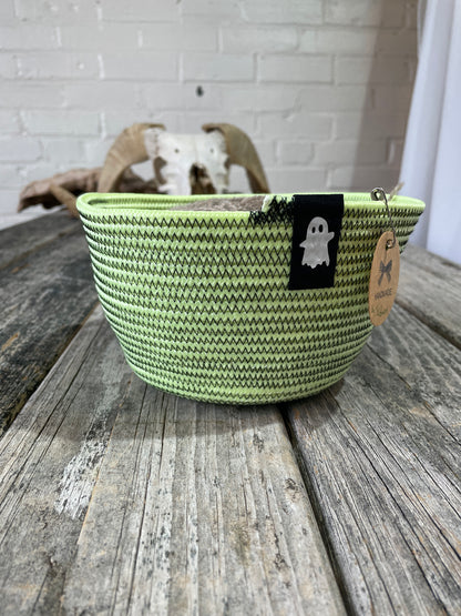 Glow in the Dark - Handmade Fabric/Rope Project Bowls by TkPomroy/The Wooly Ghost