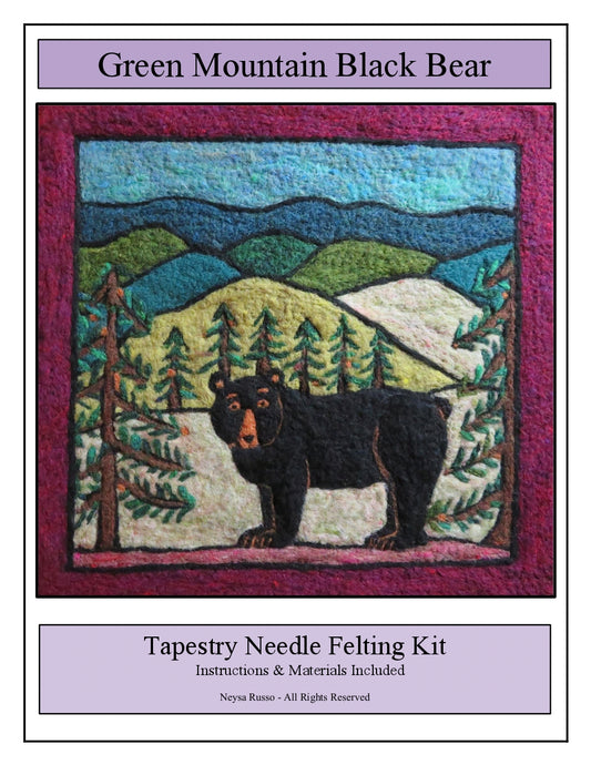 Black Bear Tapestry Felting Kit by The Felting Studio (Neysa Russo)