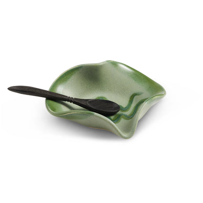 Heart Dish with Tiny Spoon from Hilborn Pottery Design - Maine Yarn & Fiber Supply