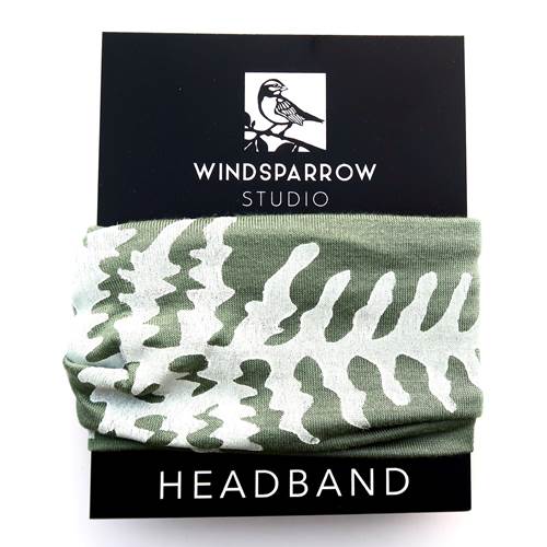 Fern Headband (White Ink) by Windsparrow Studio