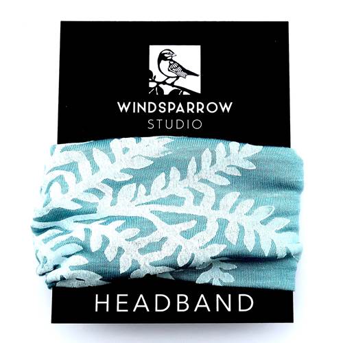 Leafy Branch Headband (White Ink) by Windsparrow Studio