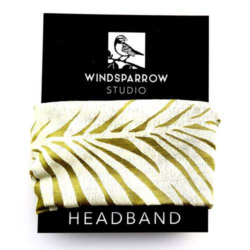Palm Leaf Headband (White Ink) by Windsparrow Studio