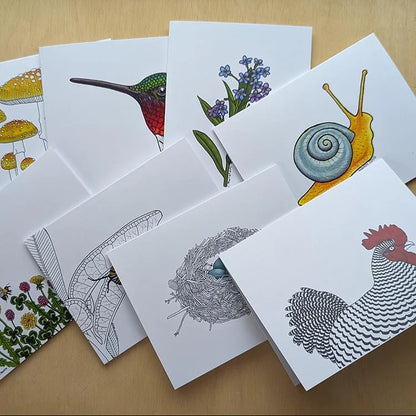 Assorted - Boxed Set of 8 Greeting Cards by 3 Legged Dog Ink - Maine Yarn & Fiber Supply
