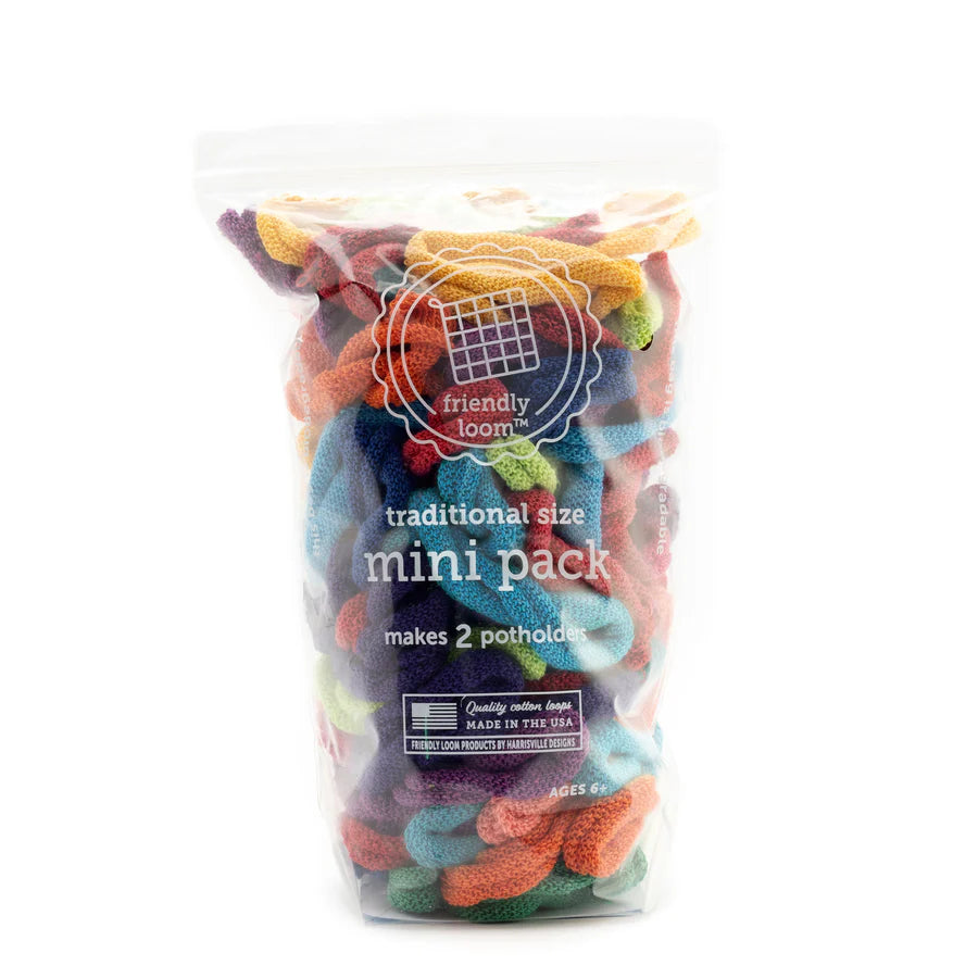 Mini Packs of (Traditional Size) Loops for Friendly Potholder Loom by Harrisville Designs - Maine Yarn & Fiber Supply