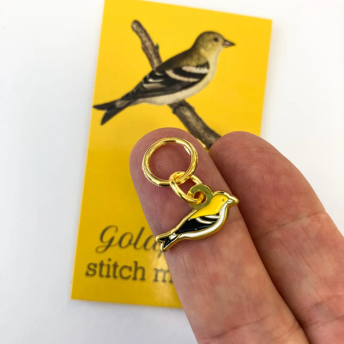 Goldfinch Aviary Single Stitch Marker from Firefly Notes