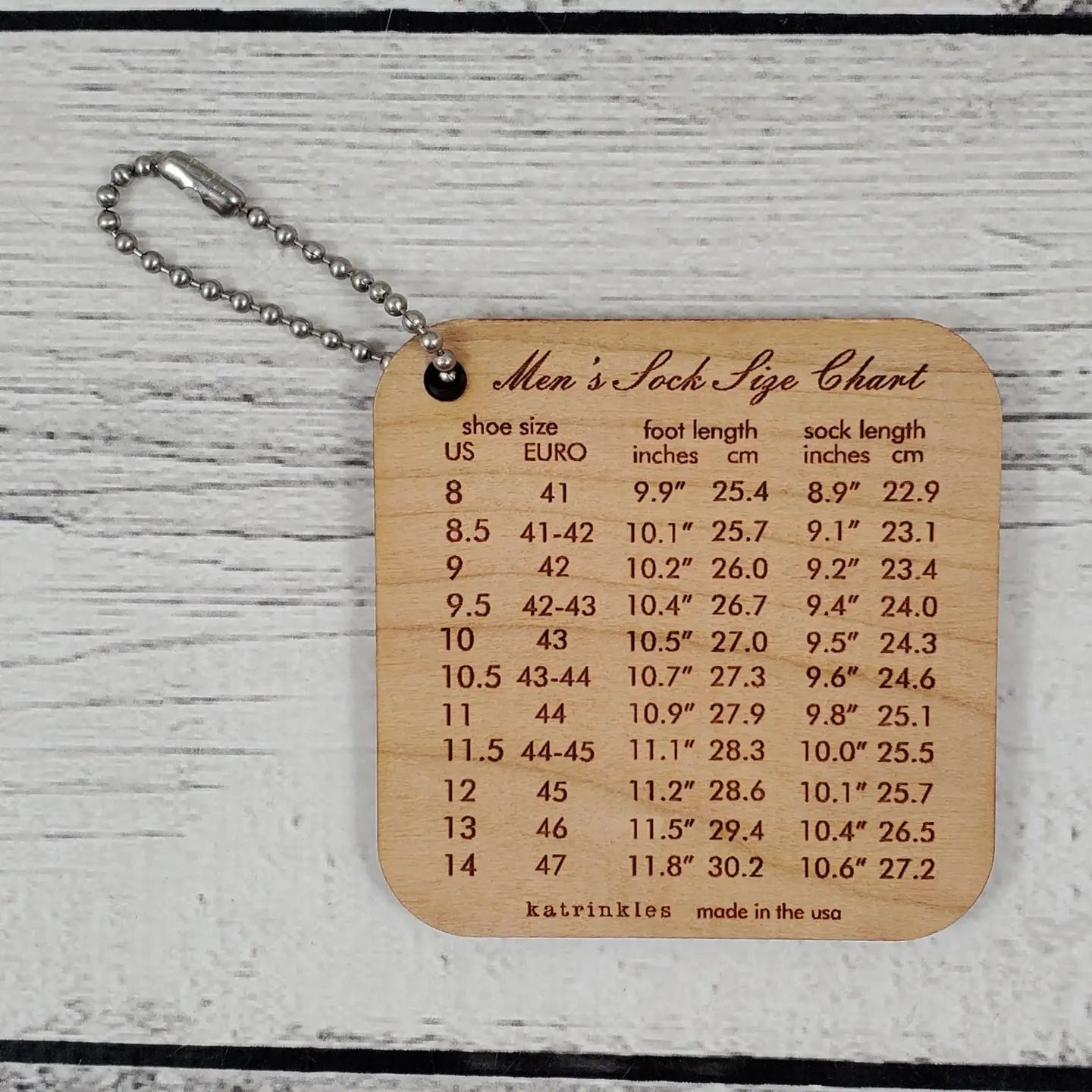 Men’s Sock Size Chart (Mix and Match Mini Tools) by Katrinkles - Maine Yarn & Fiber Supply