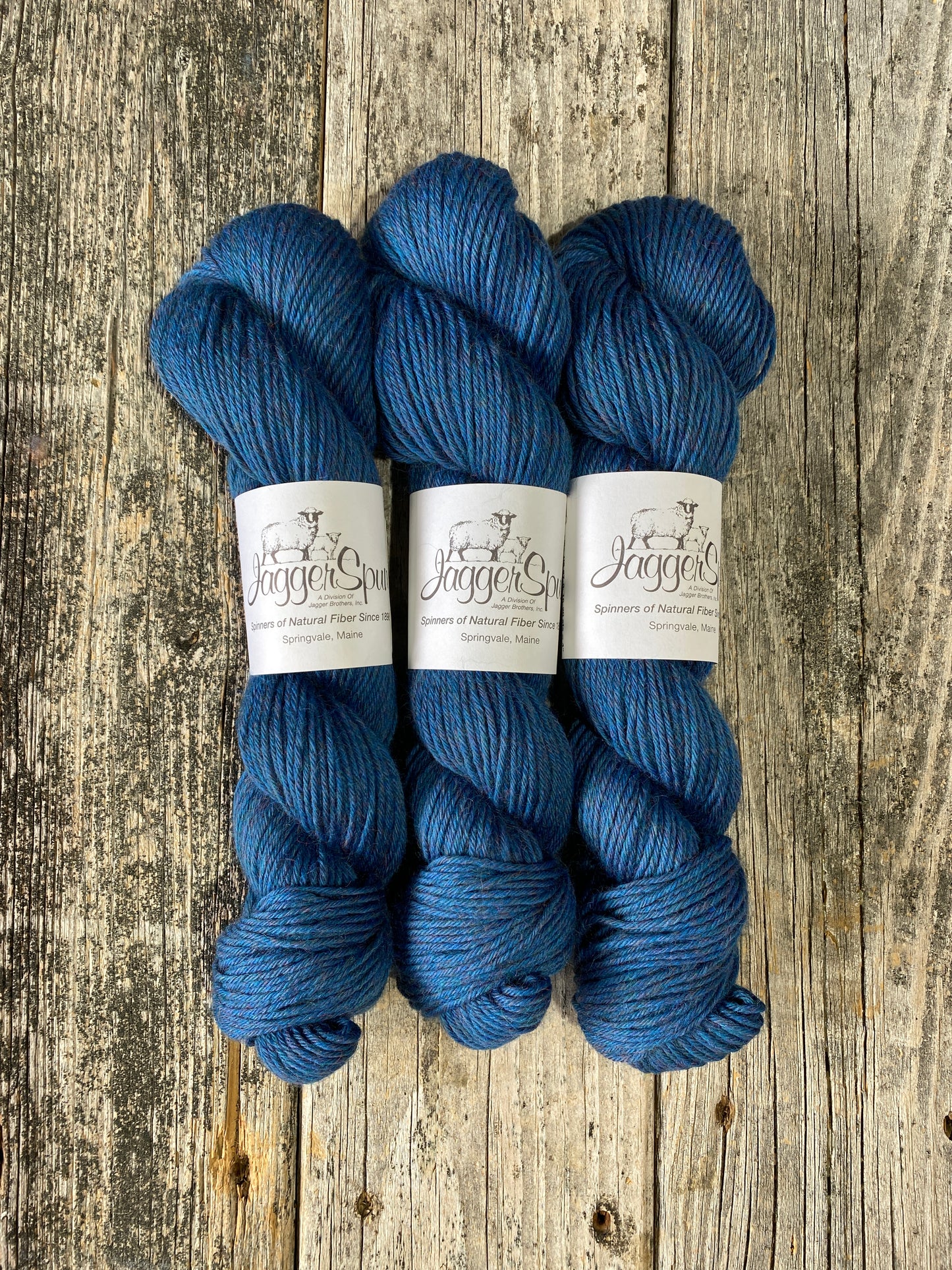 Heather Line Worsted from JaggerSpun: Cobalt