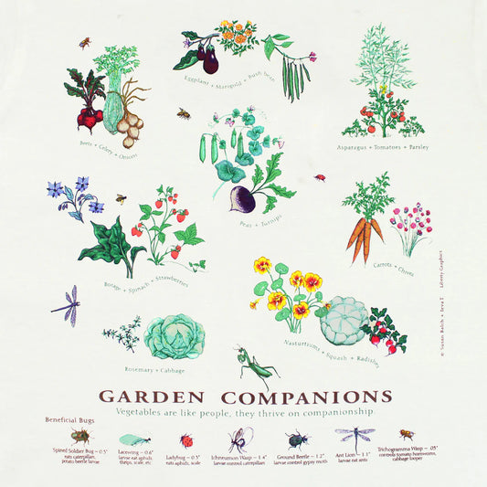 Garden Companions - Flour Sack Tea Towel by Liberty Graphics