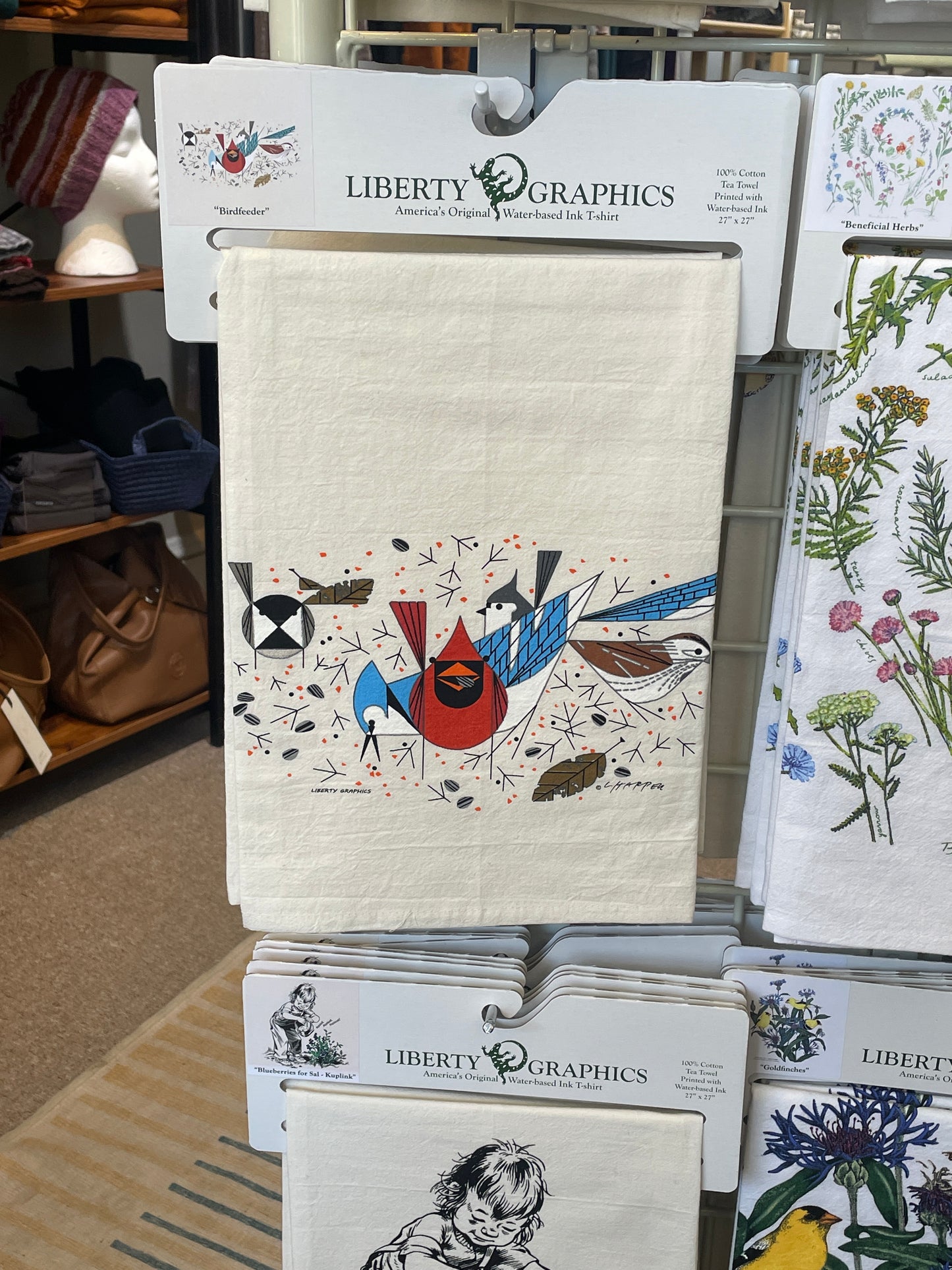 Bird Feeders - Flour Sack Tea Towel by Liberty Graphics - Maine Yarn & Fiber Supply