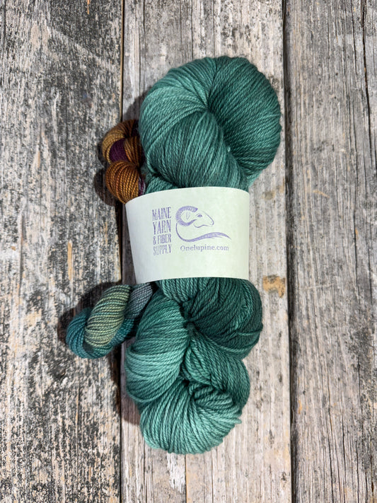 Schoodic: Verdigris + Season of the Witch - Riff Shawl Kit